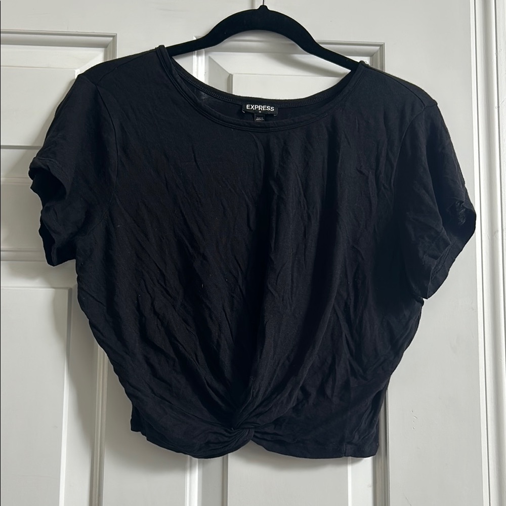 Express Women's Black Twist-Front Top